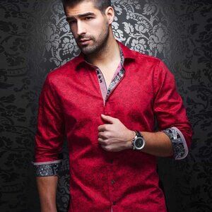 Franco Negretti Men's dress shirt. 100% cotton. Sz. Large.